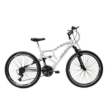 Imagem de Bicicleta Aro 26 Full Quadro Aço Suspensão Dianteira e Traseira Freios V-Brake (Branca)