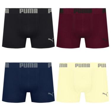 Imagem de Kit 4 Cuecas Puma Boxer Sem Costura Masculina, EG