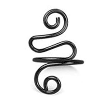 Imagem de Anel de tensão de crochê Anel de tensão dobrável ajustável Anel de controle de tensão para tricô de crochê Material de liga artesanal diy (Preto)