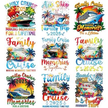 Imagem de Dazoratix Ímãs de porta de cruzeiro familiar - 9 peças 2025 decorações engraçadas de cabine de navio de férias adesivos magnéticos aquarela carnaval âncora decalques de cabine para decoração de festa