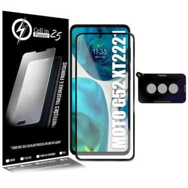 Imagem de Película Camera + Película FULL 3D compativel Moto G52 XT2221 6.6 - Ce
