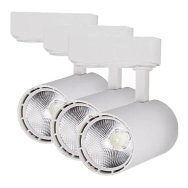 Imagem de Kit 3 Luminária Branca Trilho Spot Led 7W 3500K Branco Quente - AAAtop