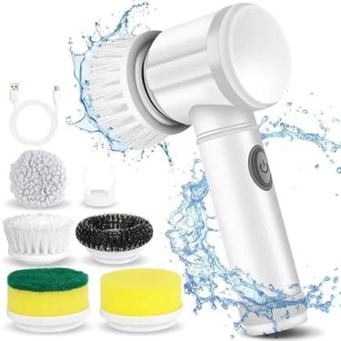 Imagem de Limpador Elétrico Sem Fio 5 em 1 Multiuso Escova de Limpeza Portátil Escova de Limpeza Elétrica 5 em 1 Recarregável Multiuso Sem Fio Prática