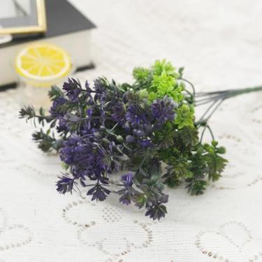 Imagem de Margarida artificial, grama verde, plástico, decoração para casa, parede, jardim, sala de casamento, plantas para festa, arranjos falsos, acessórios (roxo)