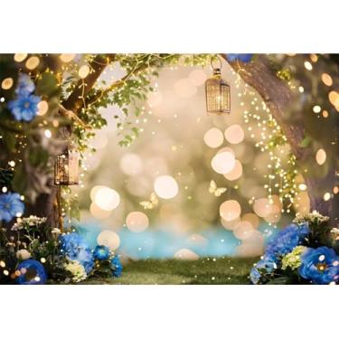 Imagem de dnldliq Fundo de 3 x 2 m Floresta de Fadas Encantada, Conto de Fadas, País das Maravilhas, Floresta, Borboleta, Flores, Árvore, Princesa, Fada, Aniversário, Festa de Aniversário, Recém-nascido