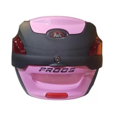 Imagem de Baú Traseiro Bauleto 41 Litros Para Moto Bagageiro Base Universal (Rosa)