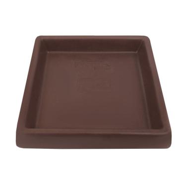 Imagem de Prato Base Quadrado Vaso Planta Em Polietileno 24 Cm Marrom