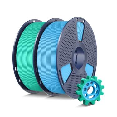 Imagem de SUNLU Pacote de filamentos PETG de alta velocidade de 1,75 mm, filamento de impressora 3D PETG, menos cordas, 2 kg no total, 1 kg por carretel, pacote com 2 - azul celeste + verde menta