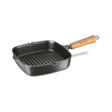 Imagem de Frigideira Grill Quadrada Ferro Fundido 23.5x23.5x5.5cm Panela Mineira