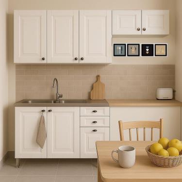 Imagem de Cozinha Americana 3 Peças Branco Amoudi Móveis Branco