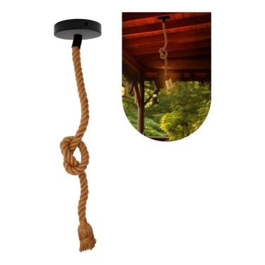 Imagem de 2X Luminária Pendente Lustre Teto Corda Sisal Rústico 1M Lpc