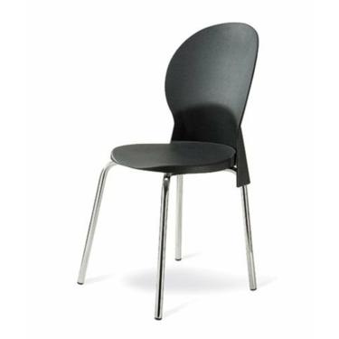 Imagem de Cadeira Base Cromada Linha Polipropileno Milano Preto