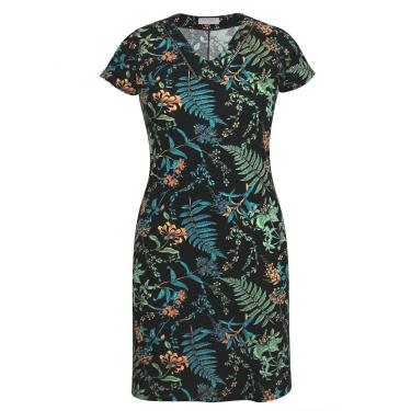 Imagem de Vestido Pau a Pique Estampado Manga curta Preto