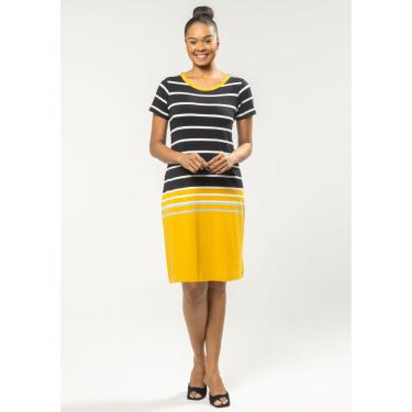 Imagem de Vestido Pau a Pique Listrado Amarelo e Preto