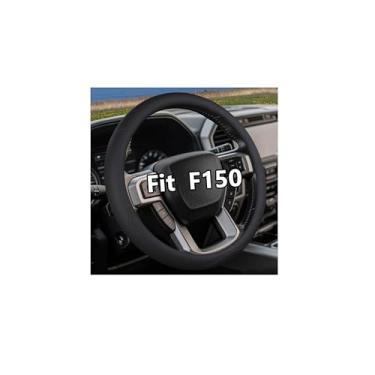 Imagem de OHHMNKK Capa de volante para Ford F150 F250 F350 couro antiderrapante luxo (preto)