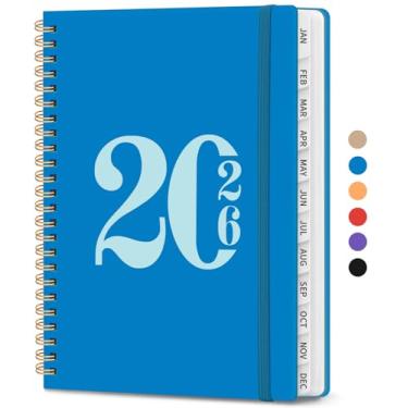 Imagem de Agenda 2026, agenda semanal e mensal, janeiro de 2026 a dezembro de 2026, agenda de calendário de capa dura 2026 com abas e bolso interno, material escolar para mulheres e homens - A5 (16 cm x 21,6 cm