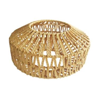 Imagem de Baoblaze Abajur de corda de papel, abajur decorativo vintage, luminária pendente, capa para de mesa para hotel, escritório, bar, decoração de casa