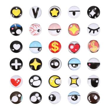 Imagem de PATIKIL 100 peças de olhos de segurança de vidro, cabochão de 14 mm crochê segurança Kawaii boneca artesanato olho para argila crochê animais artesanato projetos de joias faça você mesmo, azul/preto