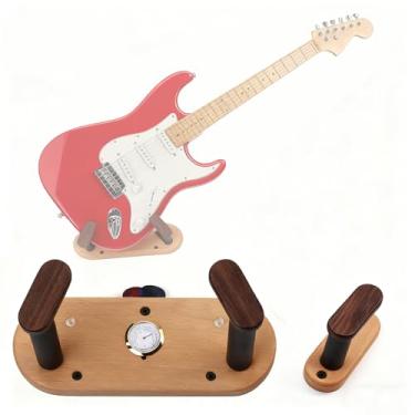 Imagem de Cabide OblíQuo Para Suporte De Parede Horizontal Para Guitarra,Com Visor De Temperatura,Pode Armazenar Palhetas,Adequado Para ExibiçãO De Instrumentos,EstúDio De MúSica