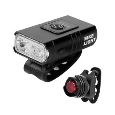 Imagem de Vaveren Conjunto de faróis dianteiros e traseiros para bicicleta, conjunto universal de faróis de bicicleta fáceis de instalar, de lanternas traseiras para, Style a