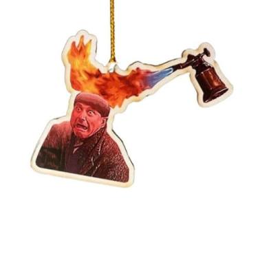 Imagem de Generic Decoração de árvore de Natal decorativa Barry Papai Noel enfeite de Natal acrílico pingente de pendurar árvore de Natal barry engraçado (B)