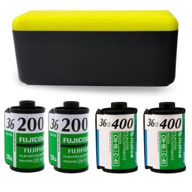 Imagem de Kit 35mm Fujifilm Colorido com 4 filmes de 36 poses + estojo - Outros 