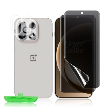 Imagem de MiKoyi Protetor de tela de privacidade para One Plus 15, película protetora de TPU flexível [pacote com 2 + 2] protetor de lente de câmera [cobertura total 3D] [anti-espião] [resistente a arranhões