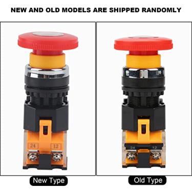 Imagem de LA38-11ZS Interruptor de Parada de Emergência, Botão de Travamento Auto-devastado de 22 Mm Com Grande Cabeça de Cogumelos, Empurrar para Parar e Travar, Torcer para Redefinir,