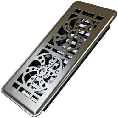 Imagem de Capas de ventilação de piso, registro de piso de painel em forma de ventilador, capa de ventilação de 4 x 10, capas de ventilação decorativas para piso doméstico, aço resistente, capas de ventilação