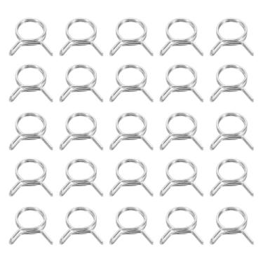 Imagem de HARFINGTON Clipes de mangueira de linha de combustível de fio duplo 13 mm ID 13-15,6 mm OD, 25 peças de clipes de mola de tubo de aço inoxidável variados para mangueira de ar, tubo de água