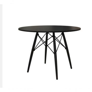 Imagem de Mesa Eiffel Tampo De Madeira 90cm Cor Do Tampo: Preto/Preto