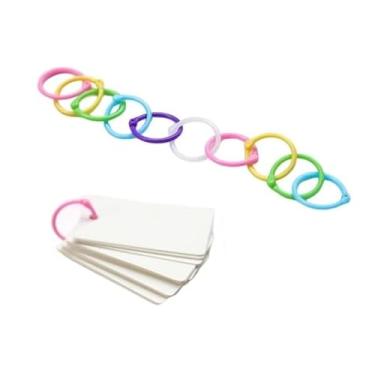 Imagem de 30 anéis multicoloridos para fichário de folhas soltas de 15 mm/0,59 polegadas, livro de escritório, cor doce, plástico, livro para escola, casa, escritório, álbum de recortes