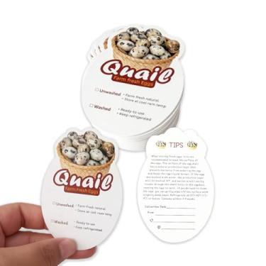 Imagem de Etiquetas de caixa de ovos frescos Quail Farm, instruções de armazenamento, organizador de embalagens para negócios agrícolas, 50 peças