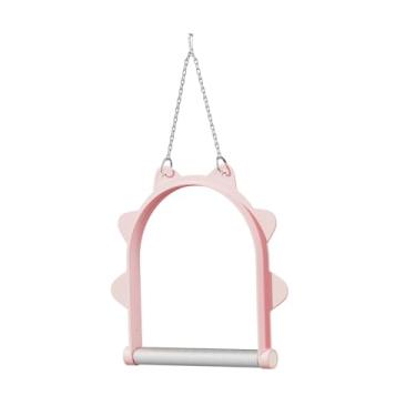 Imagem de Bothyi Brinquedo de Balanço para, Brinquedo para Roer, Poleiro para, Acessório para Gaiola para Pássaros Pequenos Pretos, Pele de Tigre, Pe, Rosa
