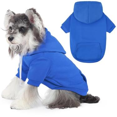 Imagem de Moletom com capuz básico para cães, xadrez, ultramacio, roupas de clima frio, para cães médios, grandes, tecido respirável, aconchegante, casaco quente e elegante com bolso para trela, jaqueta para