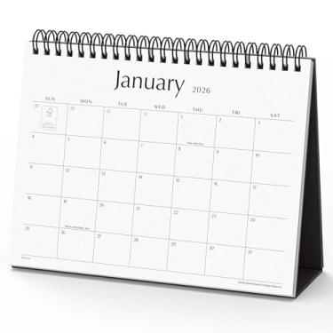 Imagem de Nekmit Calendário de mesa pequeno 2025-2026, 20 x 15 cm, preto