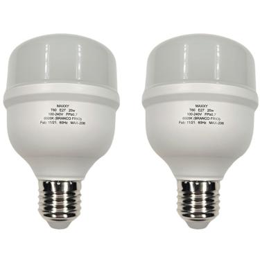 Imagem de Kit Com 2 Lâmpadas Bulbo Led 20w 6500k Max-0206