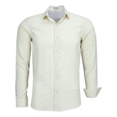 Imagem de Camisa Social Masculina Manga Longa Amil Comfort Linho 1881, Off white