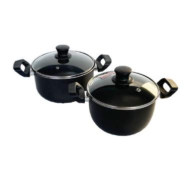 Imagem de Conjunto 2 Panelas Antiaderente Starflon Tampa De Vidro Docesar