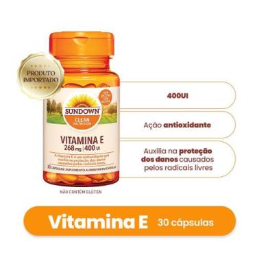 Imagem de Suplemento Alimentar Sundown Vitamina E 400UI 30 Cápsulas
