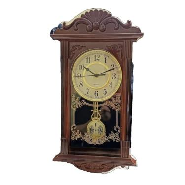 Imagem de Relógio de Parede Modelo Retrô Pêndulo - Design Clássico para Ambientes Residenciais e Comerciais, Relógio Decorativo com Movimento Suave do Pêndulo