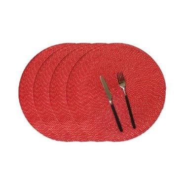 Imagem de Conjunto De 4 Sousplat Redondos De Natal De 15 Polegadas, Tapetes De M