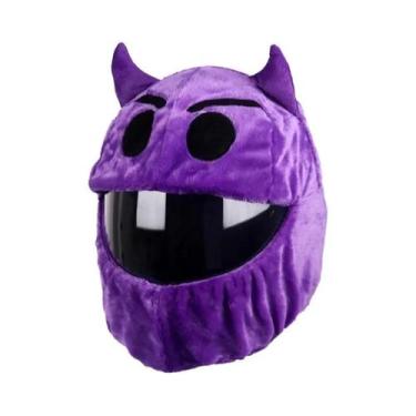 Imagem de Capa De Capacete De Motocicleta De Pelúcia Em Estilo Cartoon Com Orelh