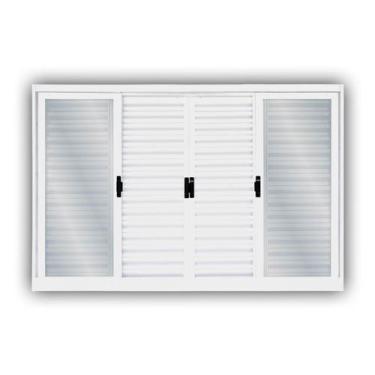 Imagem de Janela de Aço Veneziana de Correr 120x200cm 6 Folhas Minas Sul - MGM