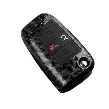 Imagem de Capa de chave de carro em fibra de carbono ABS compatível com VW Golf 7 MK7 Tiguan MK2 compatível com SEAT Ateca Leon FR 2 Ibiza compatível com Skoda Octavia(Fcarbon A4)