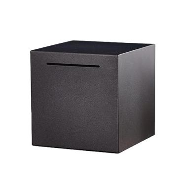 Imagem de Cofrinho requintado de aço inoxidável simples quadrado caixa de dinheiro ornamentos de mesa caixa de moedas deve quebrar para abrir fácil de armazenar