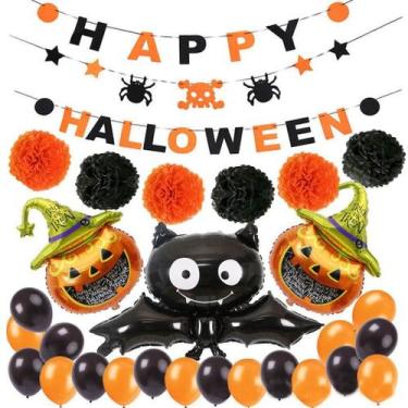 Imagem de Kit de balões para decoração de festa de Halloween, 30 unidades de sac