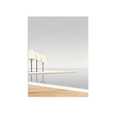 Imagem de Pôster paisagem - Praia minimalista mar - Impressões em Tela - Imagem Moderna Natureza para Sala de Estar Decoração 80x105cm Sem Moldura
