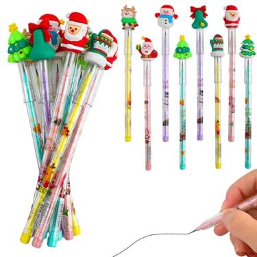 Imagem de DIYASY 24 lápis empilháveis de Natal, lápis mecânicos de férias, lápis multipontos, para crianças, artigos de festa, presentes, recompensas de sala de aula, prêmios, decorações