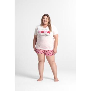 Imagem de Pijama Feminino Plus Size Curto - EMC Store, Multicolorido, G2
